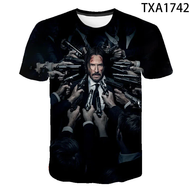 New Summer John Wick 3D T Shirt Men Women Children Fashion Casual Boy Girl Kids Short Sleeve Printed Cool Tops Tees