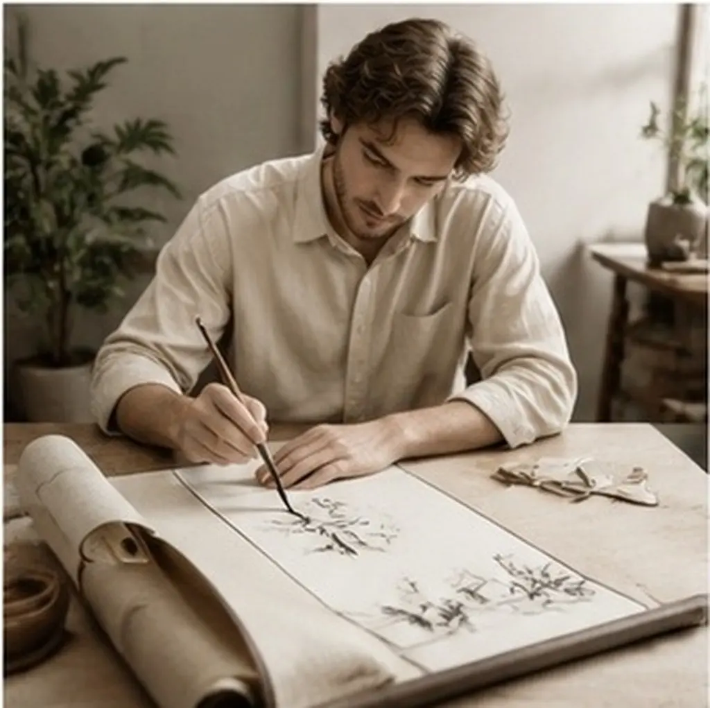 Chinese Vintage Blank Xuan Paper Scroll Traditional Wax Resist Calligraphy Painting Blank Wall Hanging Scroll Paper