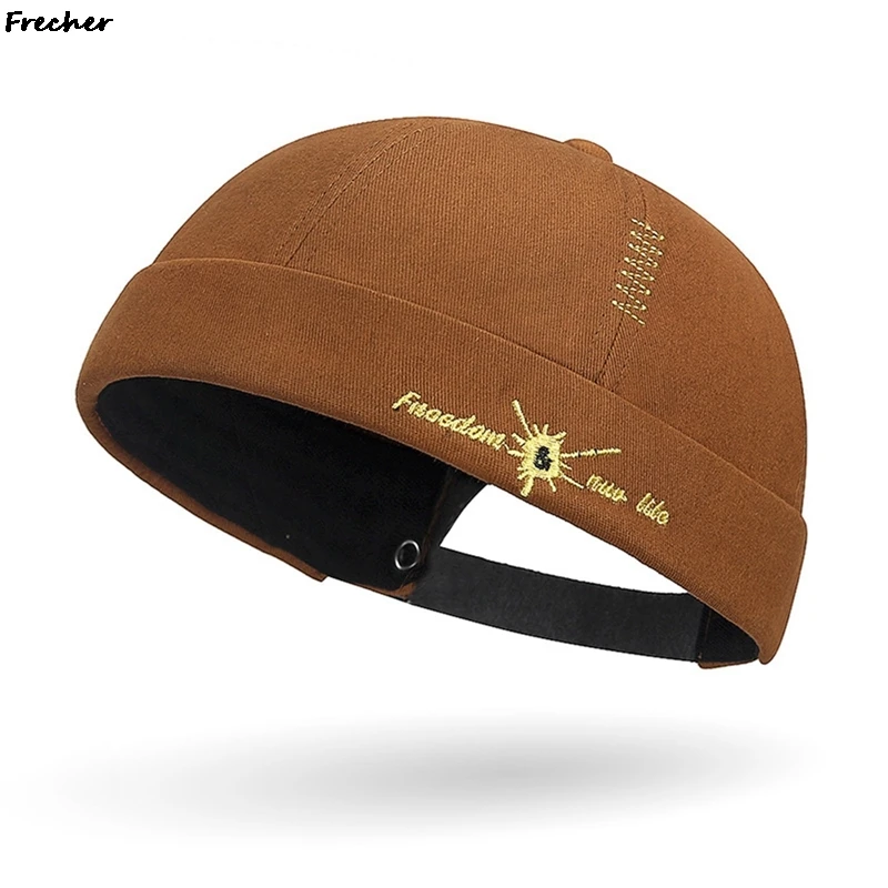 

Brimless Melon Caps Vintage Dome Hip Hop Hats Fashion Docker Sailor Cap Spring Summer Street Landlord Hat Adjustable Strap 2025