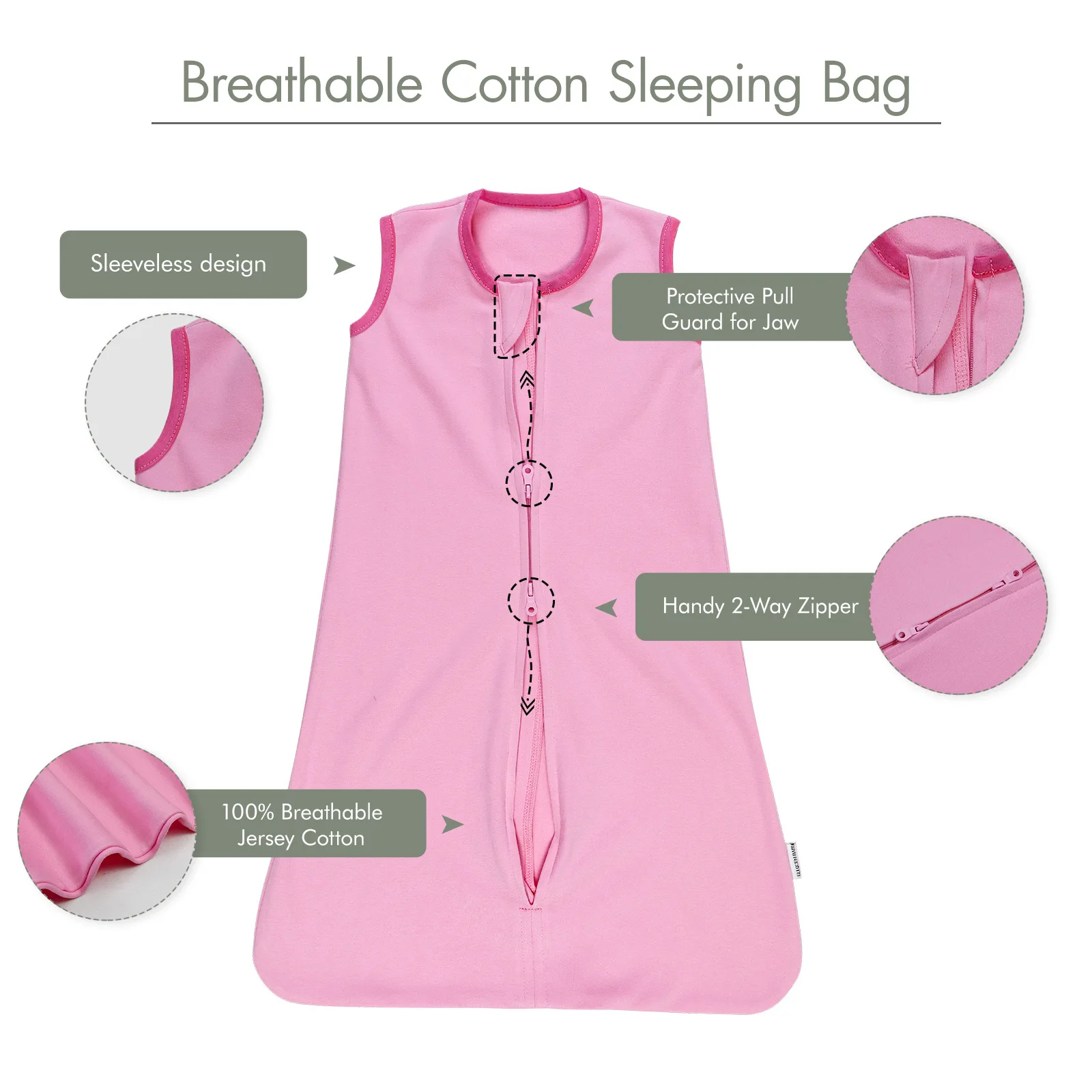 Summer thin Baby sleeping bag cotton knitted sweat cloth Anti-kick quilt sleeveless vest one-piece 0-18months