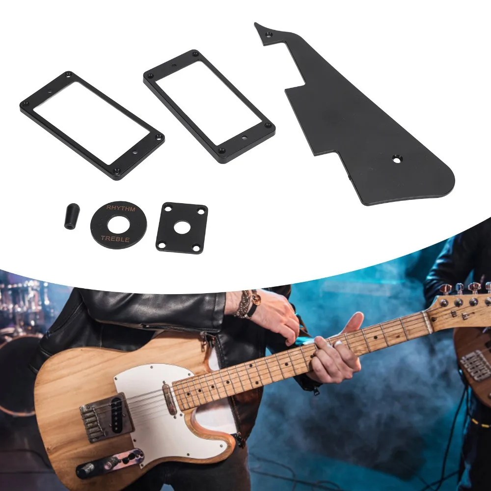 Decorative Black Color Guitar Pickup Ring Plastic Material Guitar Back Plate Guitar Pickguard Cover For Guitar