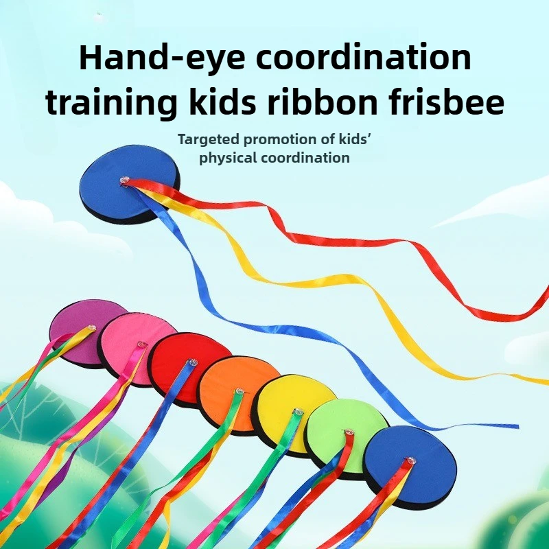 

Kindergarten Outdoor Game: Ribbon Frisbee Early Learning Parent-Child Sports Game Physical Activity Toy for Sensory Integration