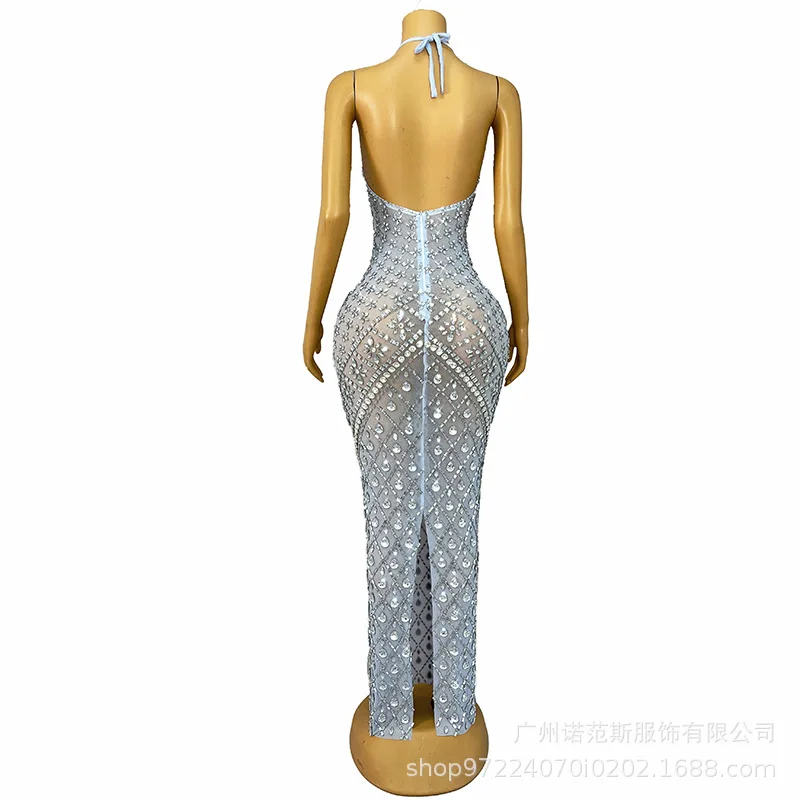 Luxury Sexy Neck Holiday Dress Social Celebration Evening Wear Company Annual Meeting Red Carpet Host Dress Luxury Evening Gowns