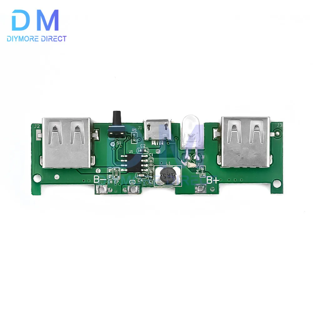 Dual USB 5V  1A 2A Micro USB Mobile Power Bank 18650 Charging Module Lithium Battery Charger Board Circuit Protection