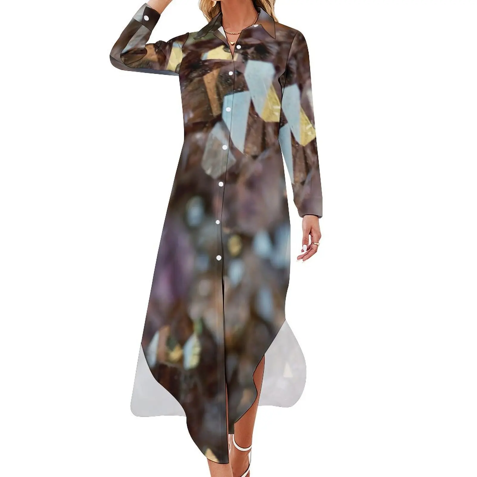 

Points Of Light Long Sleeved Shirt Dress evening dress ladies dress party night woman