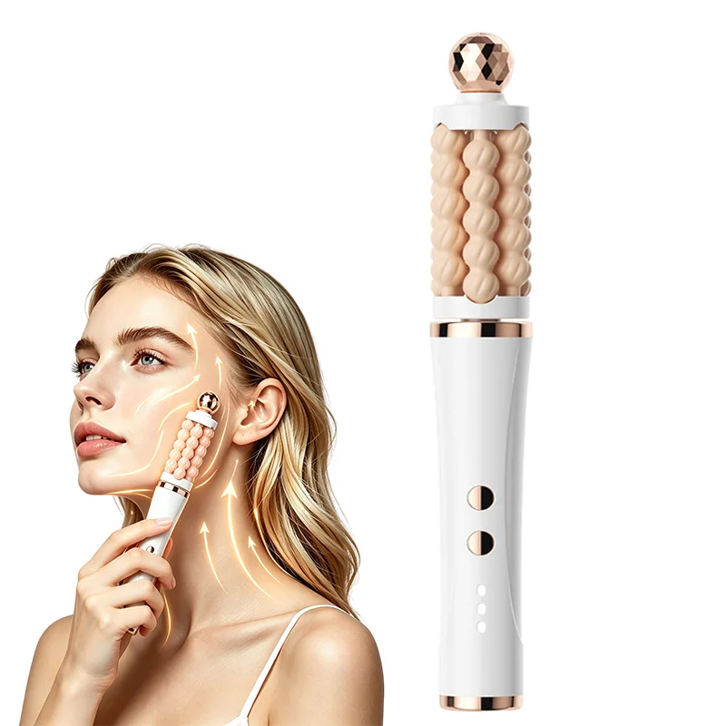 Face Massager Roller Stick Handheld Massage Wireless 3D Wave Rotation Rotating Skin Tightening Sculpting Device Tool Face & Body