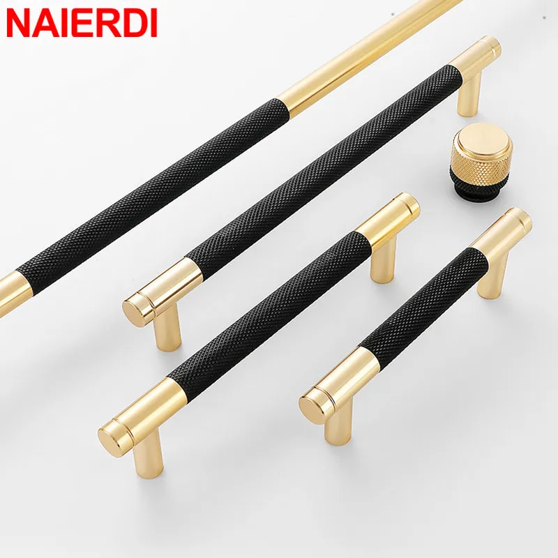 NAIERDI Aluminum Alloy 600-1000mm Cabinet Handles Gray Gold Long Furniture Handle Kitchen Wardrobe Door Pulls Door Handle