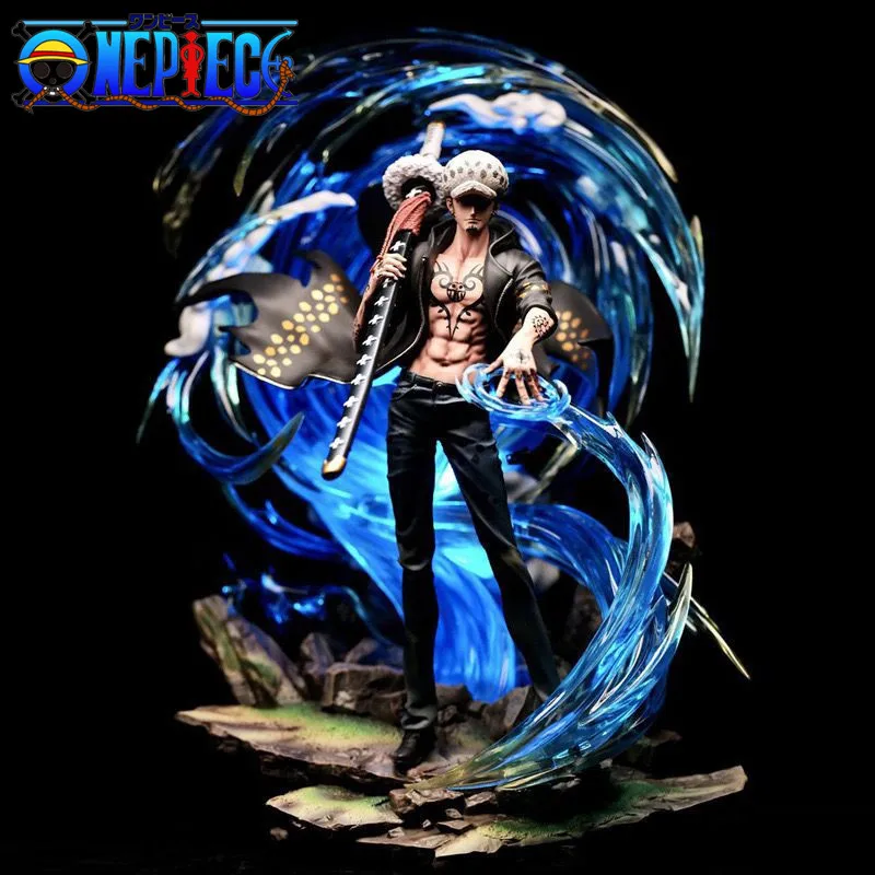 

Anime Peripherals Figure One Piece Phantom Luo Scene GK Statue Can Shine Seven Wuhai Boxed Model Ornaments Decorative Toy Gifts