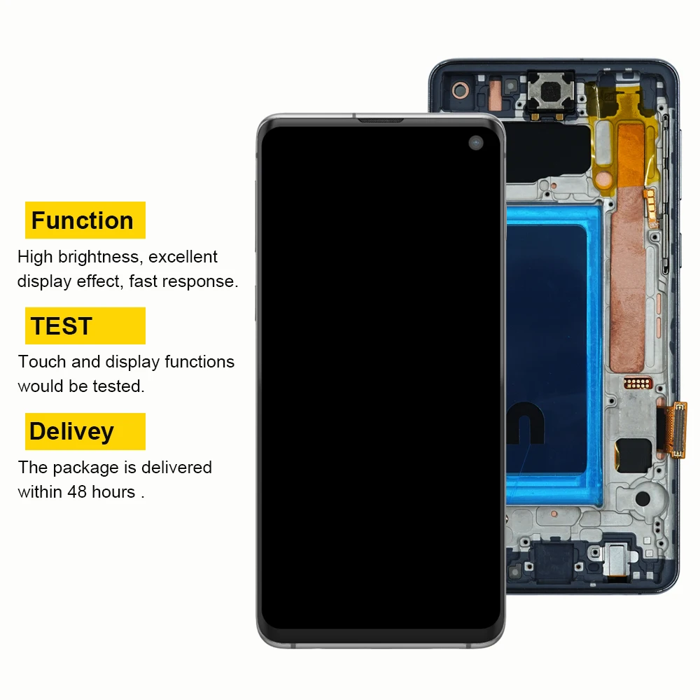 Screen For Samsung Galaxy S10 G973F G973U G973N G9730 LCD Display Touch Screen Digitizer with Frame For Samsumg S10 LCD