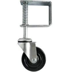 4 Inch Heavy Duty Rubber Mute Spring Loaded Gate Door Wheel Caster Spring Wheel 100kg Load Capacity Home Gate Door Roller Slider