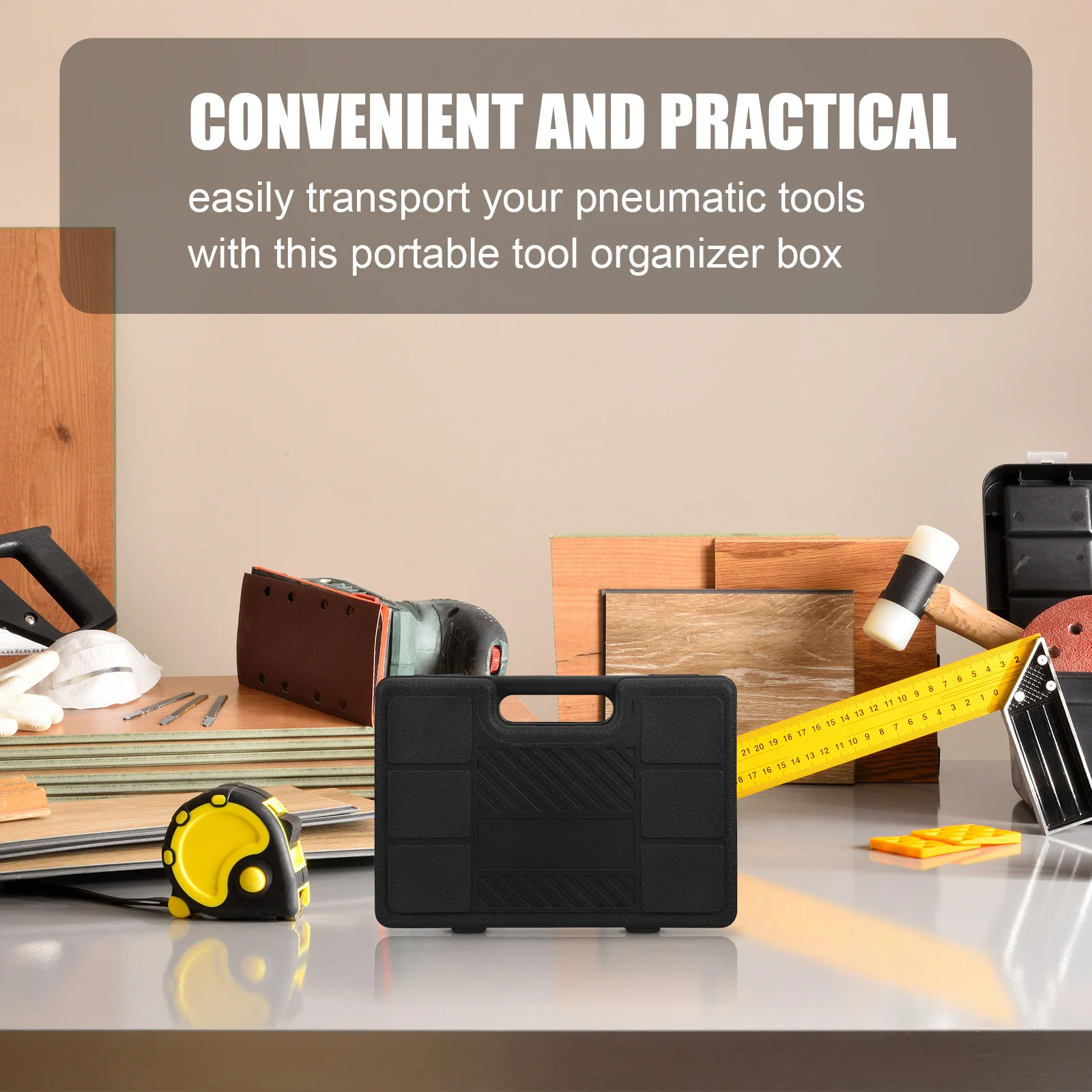 Portable Tool Organizer Box For 150/190/250 Air Hammer Heavy Duty Plastic Storage Case With Handle Pneumatic Tool Box