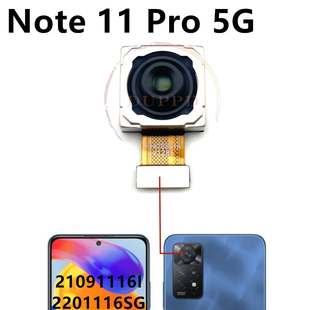 Original For Xiaomi Redmi Note 11 Pro+ 5G Rear Back Facing Camera Wide+Depth+Macro Selfie Samll Front Camera Flex Cable Part