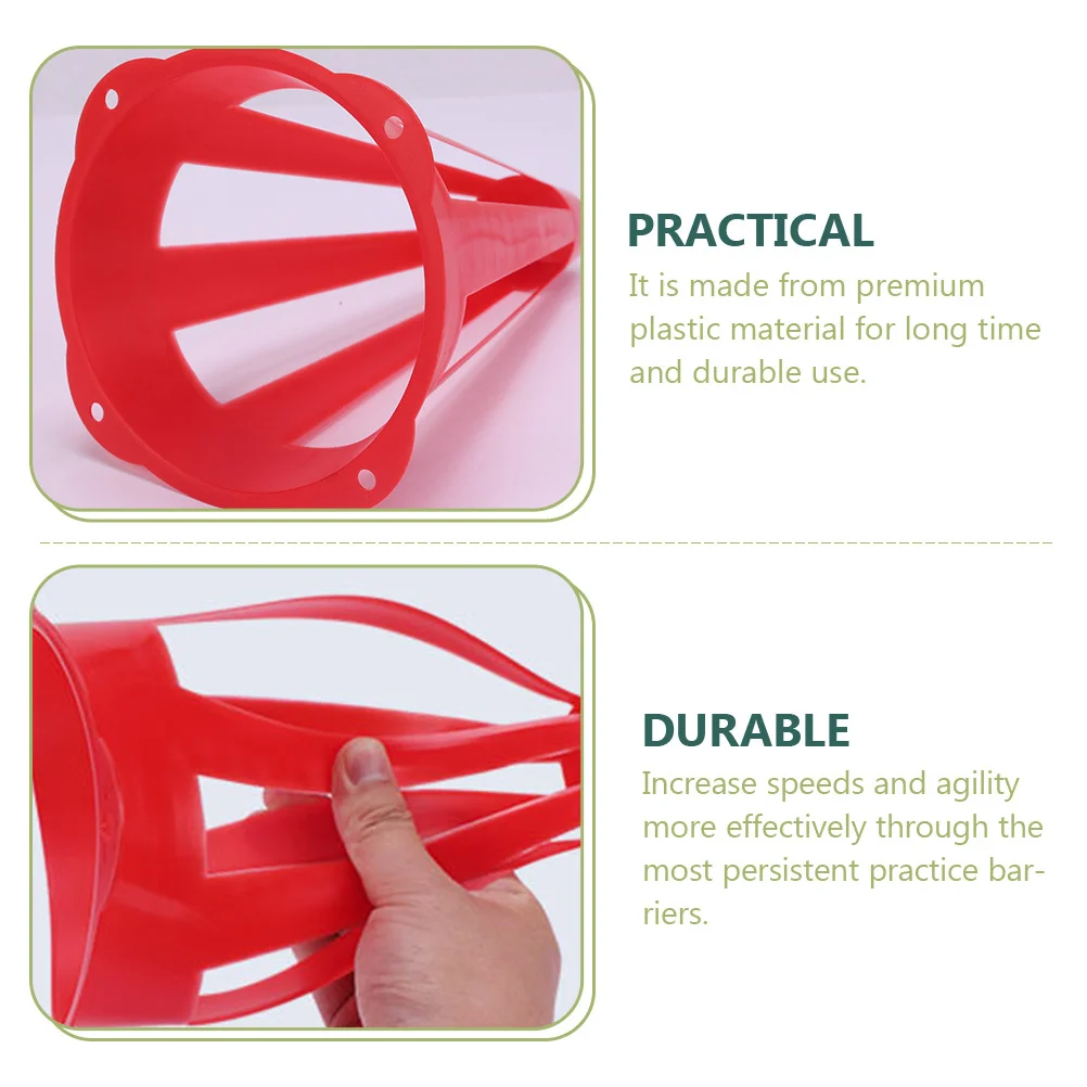 6 قطع من مخاريط تدريب كرة القدم المجوفة القابلة للتكديس المقاومة للرياح لتدريبات سرعة الرشاقة وفريق الممارسة الرياضية الخارجية