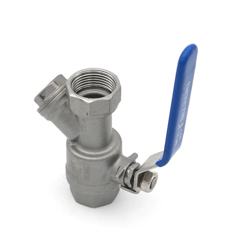 Шаровой кран с фильтром из нержавеющей стали 304, 80 меш, Y-образный литой переключатель с внутренней резьбой, уличные сады, домашний пивоваренный DN15 20 25 32 40 50