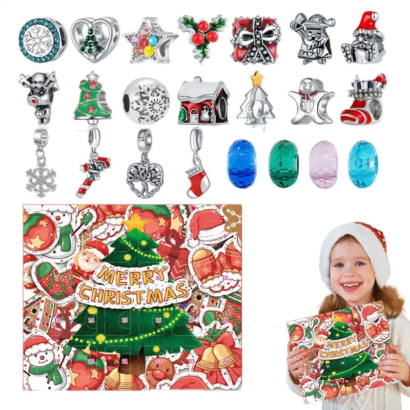 Christmas Charm Bracelet Advent Calendars Charm Bracelets Making Kits 24 Days Christmas Countdown Calendar Bracelets Set For New