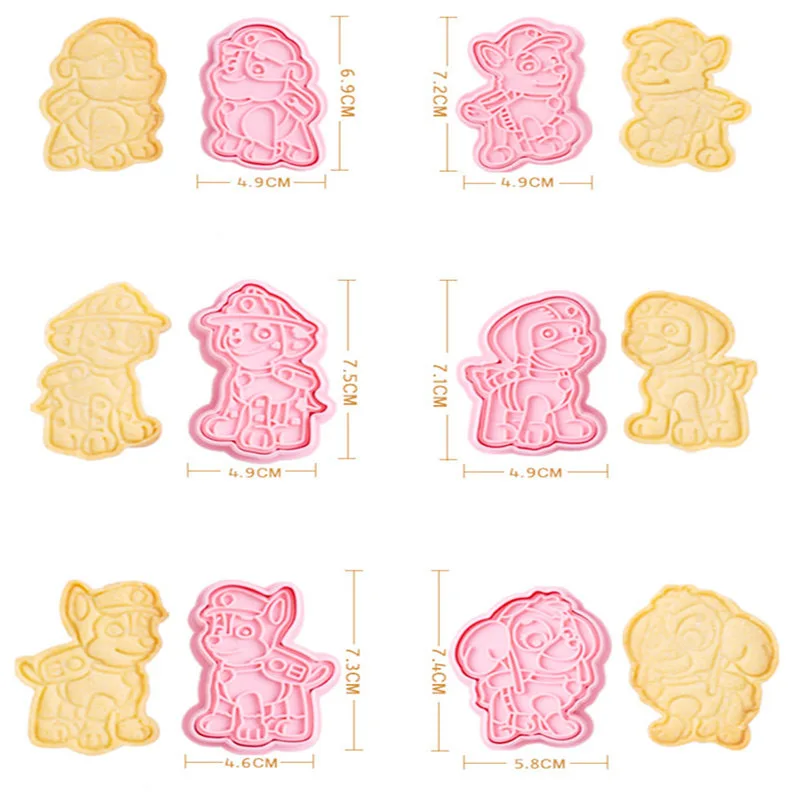 Paw Patrol Anime Figure Cookie Mould Set - Plastic DIY Baking Frosting Crackers Press Mold Cutter for Cartoon Cake Tooling view 5