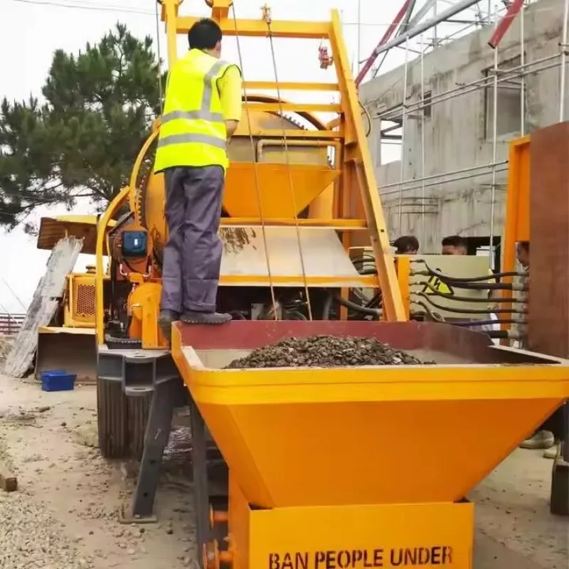 Ready Mix Concrete Pump JBS40 Diesel Portable Trailer Concrete Mixer with Pump for House Building