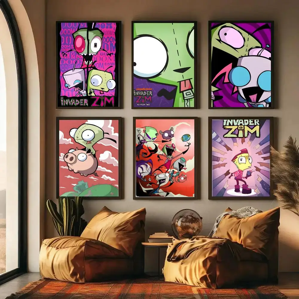 Invader ZIM Poster High-definition Waterproof Poster Stickers, Suitable For Bedroom, Living Room, Home Decoration