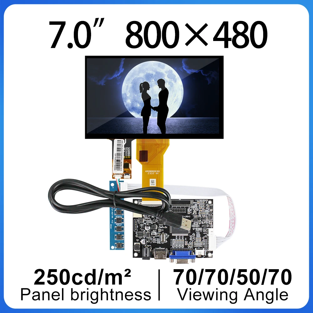 Original AT070TN92 RGB 50 pins LCD Panel Displays 7 inch capacitive touchscreen 800x480 With Panel Control board