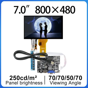 Original Panel RGB 50pins LCD Panel, Panel 800 with 7 inch capacitive touch screen 480 x control board displays