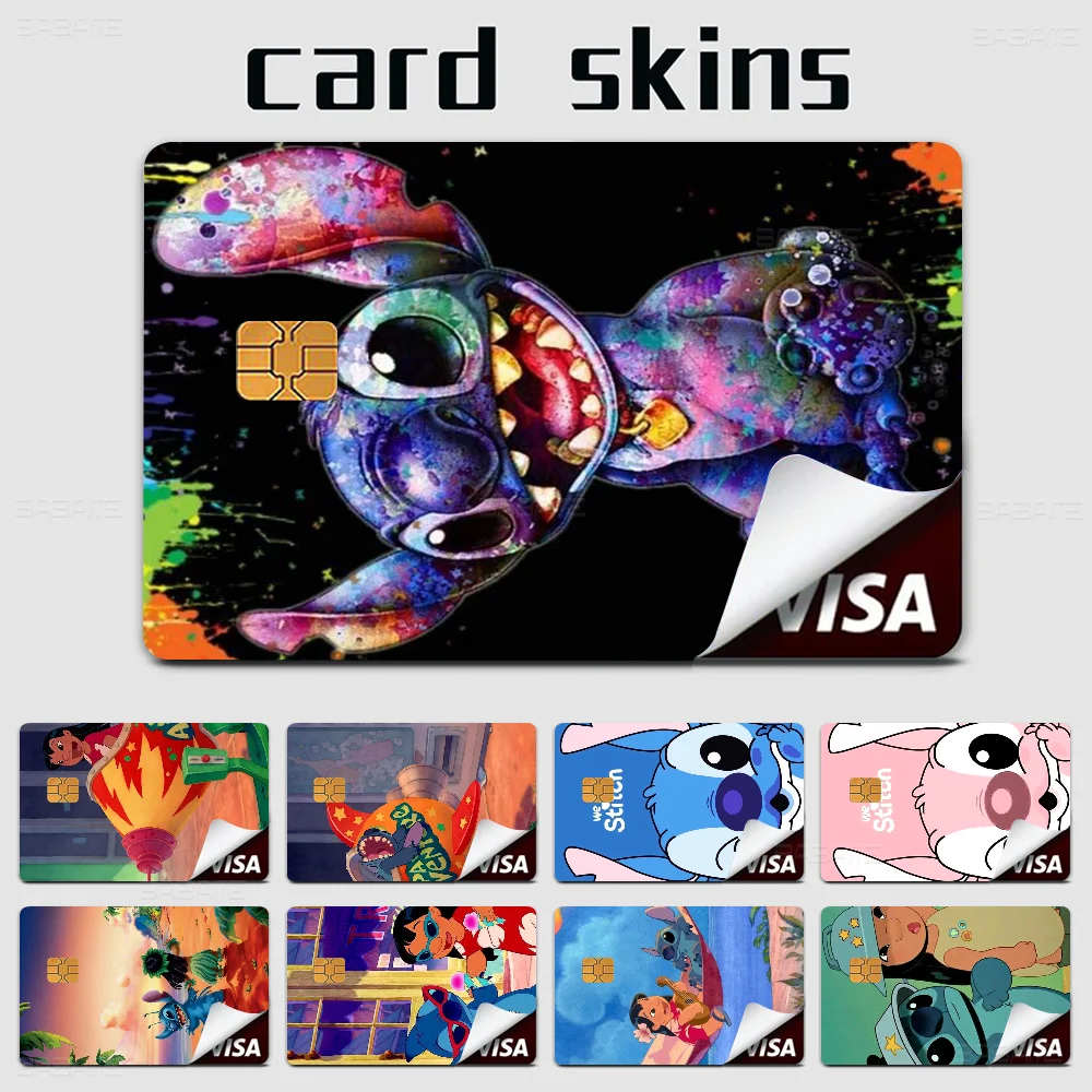 Amine Movie Cartoon Stitch And Prints Interstellar Baby Anmie Sticker Film Skin Cover For Credit Card Debit Bank Card Front