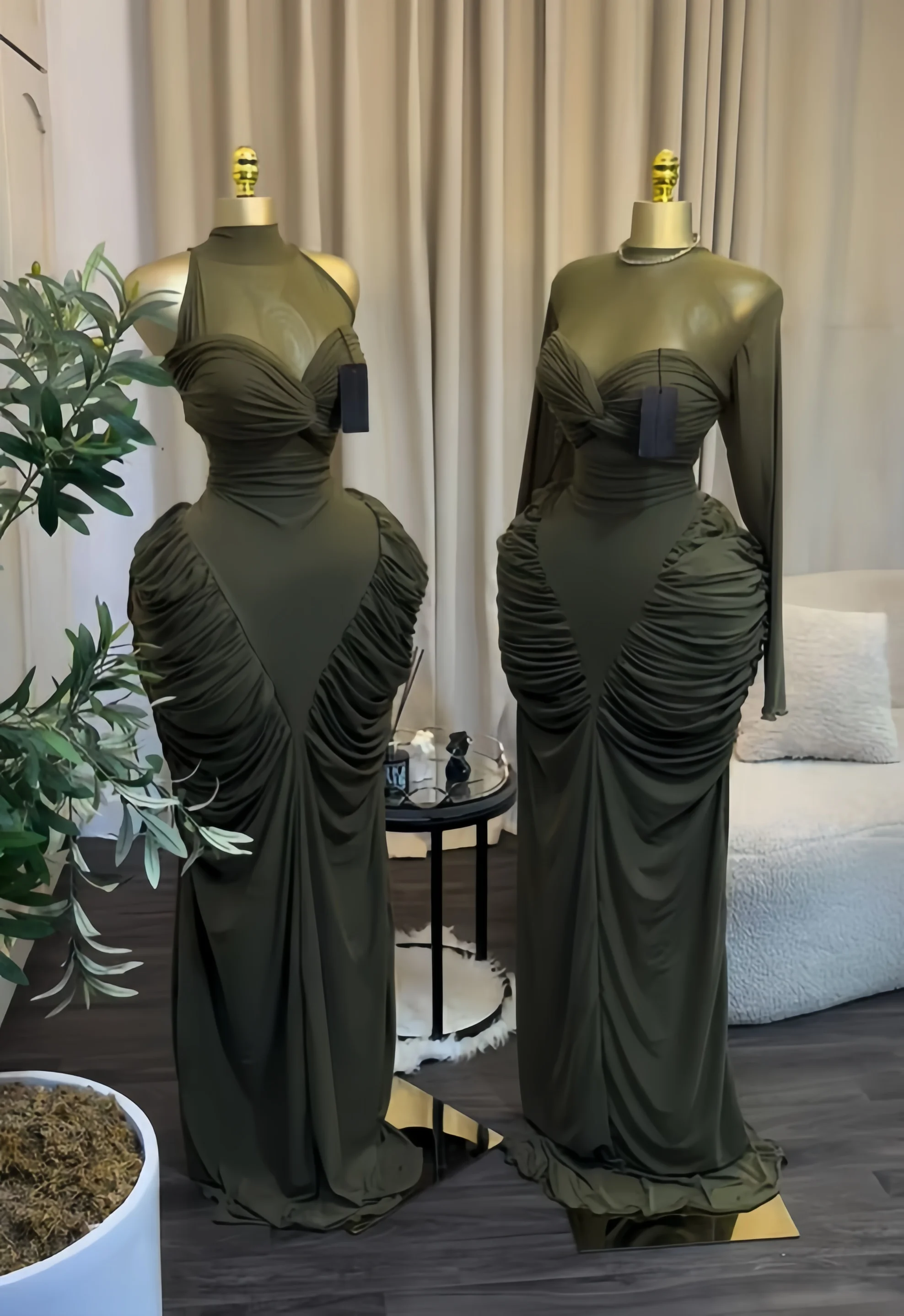 CM.YAYA Women Long Sleeve Patchwork Ruched Smock Maxi Long Dress 2026 Sexy Girl Vacation Trendy Party Birthday Dresses Vestidos