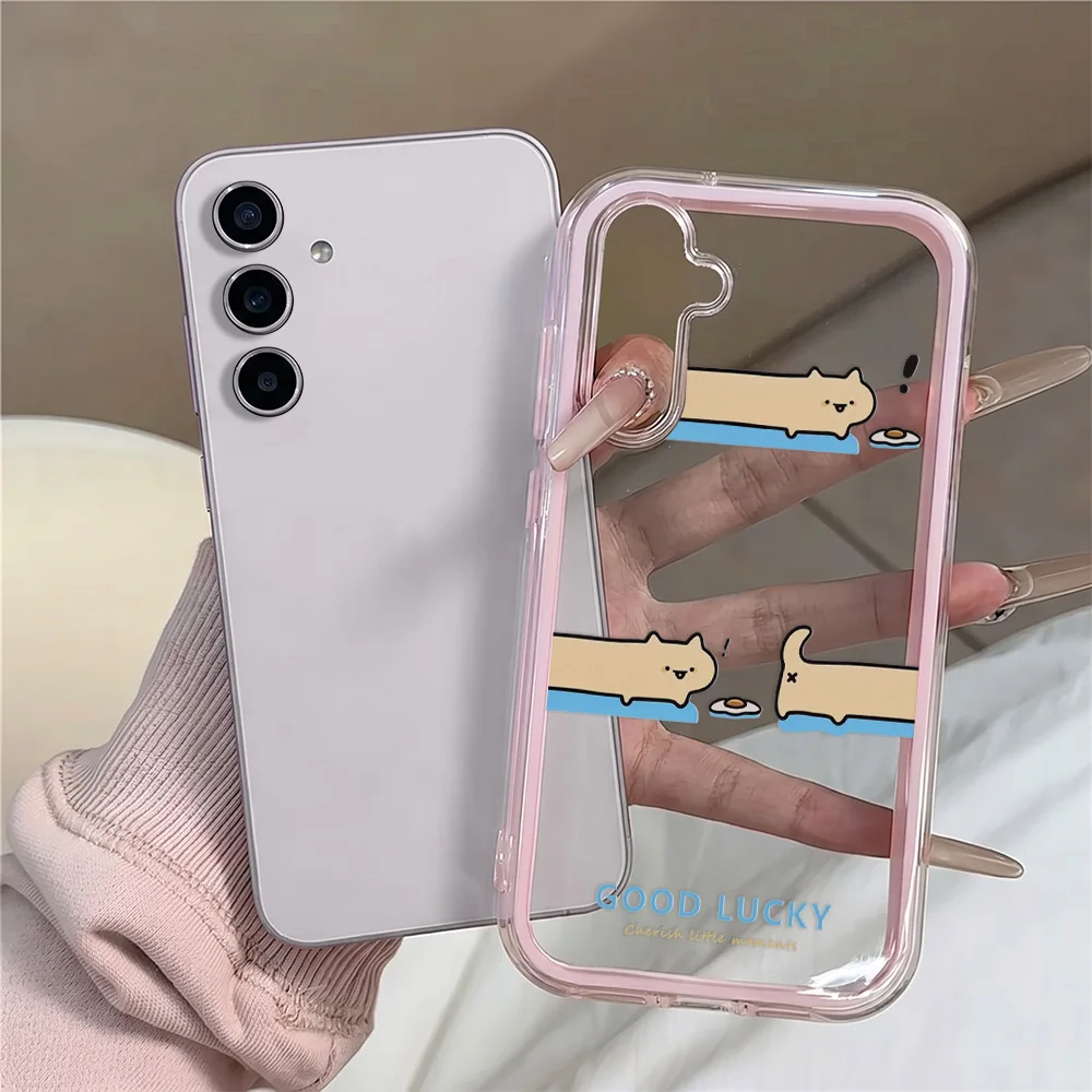 Funny Cat Phone Case For Samsung S25 S26 Ultra S24 S23 S22 A16 A07 A37 A17 A53 A54 A56 A57 A25 A34 A35 A55 Soft Shockproof Cover