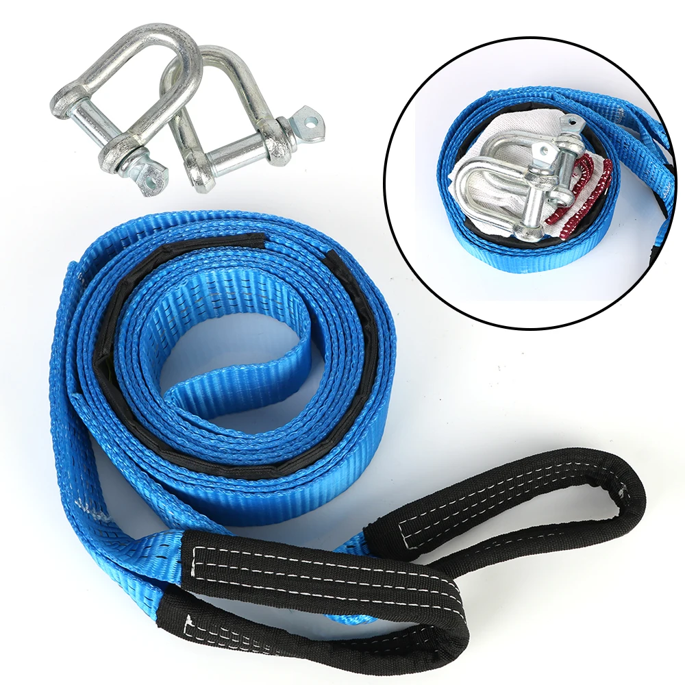 Tow Strap Tow Cable For Heavy Duty Car Emergency Car Towing Rope 8 Tons Car Accessories 5M With Hooks High Strength Nylon