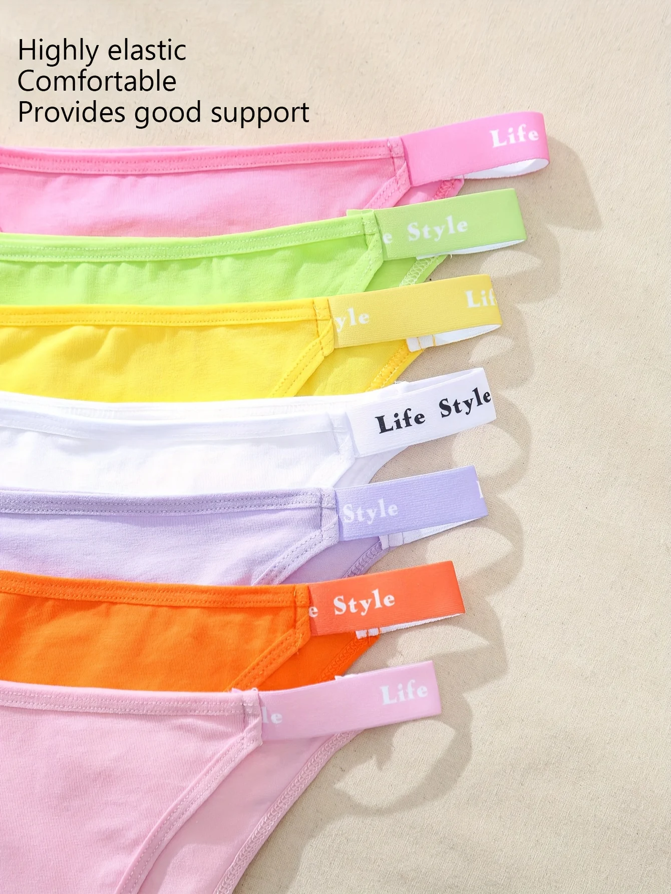 Random color: 6 pairs of fluorescent, breathable, fashionable, highly elastic, slender, sexy women's briefs and underpants