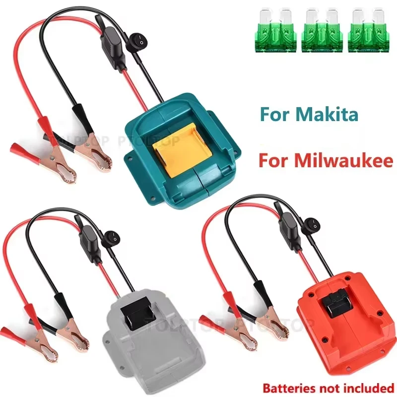 

Jumper Cables Replacement for Dewalt/Makita/Milwaukee 18V20VBattery Car Jump Starter Automotive Booster with Fuse Switch