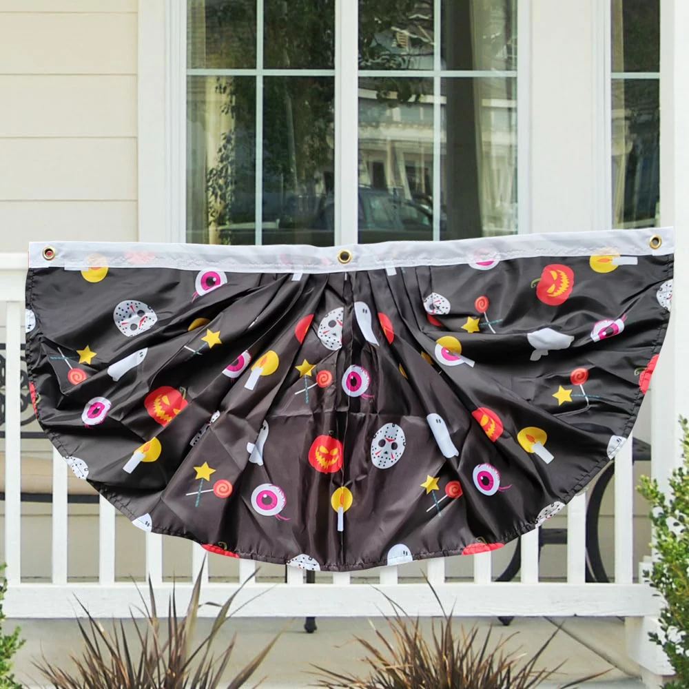 Directly Delivery 100% Polyester Half happy Halloween Fans Flags
