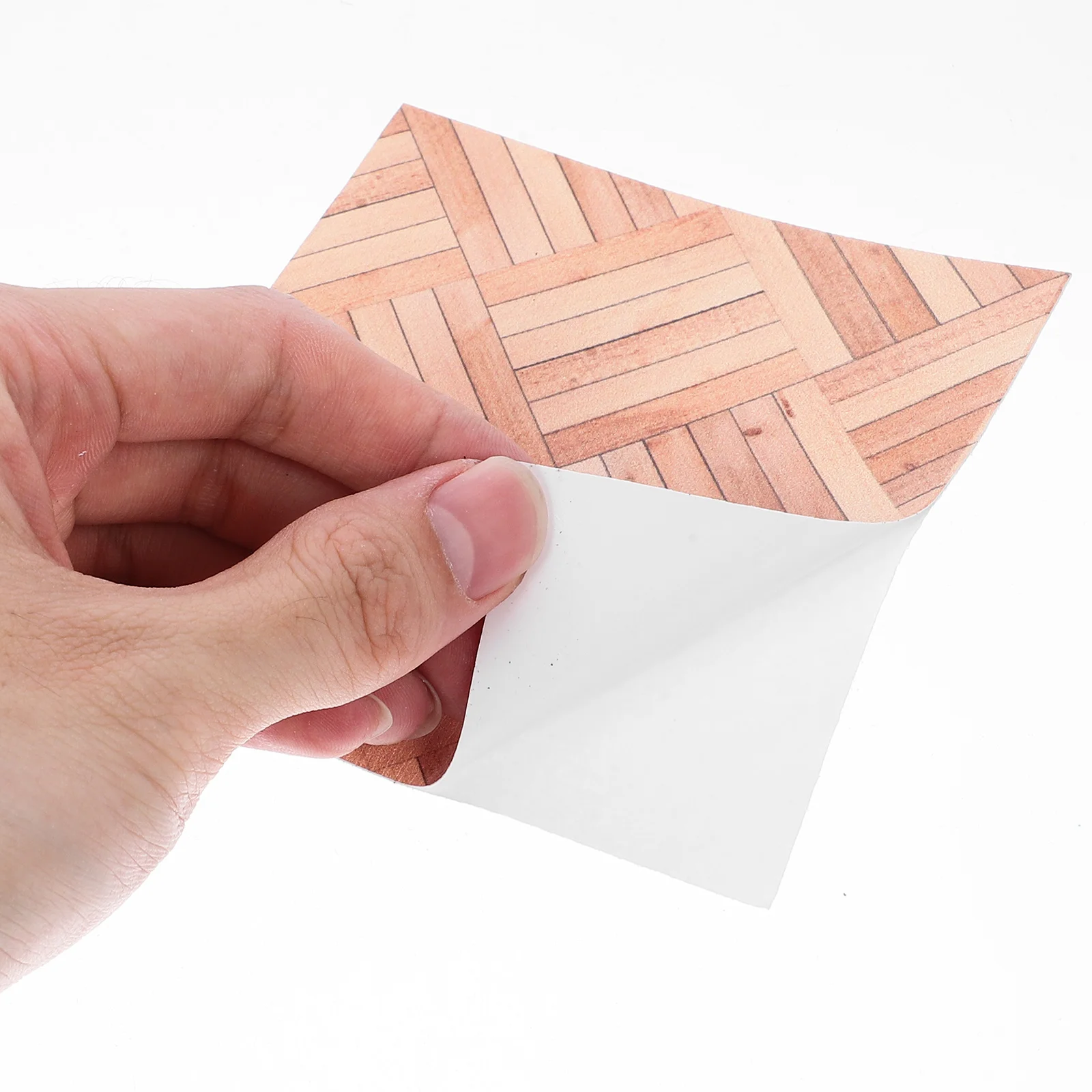 

5pcs Simulation Wood Grain Wallpaper 10X10Cm Self-Adhesive Diy Sticker For Flooring Miniature Floor Sheet Decorative Paper