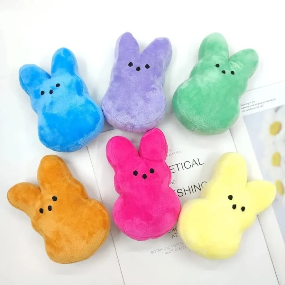 Peeps Conejo de peluche Peep Juguetes de Pascua, Rellenos de bolsas de regalos, Premios de carnaval, Surtido de regalos de fiesta con filtro de huevos de Pascua para niños