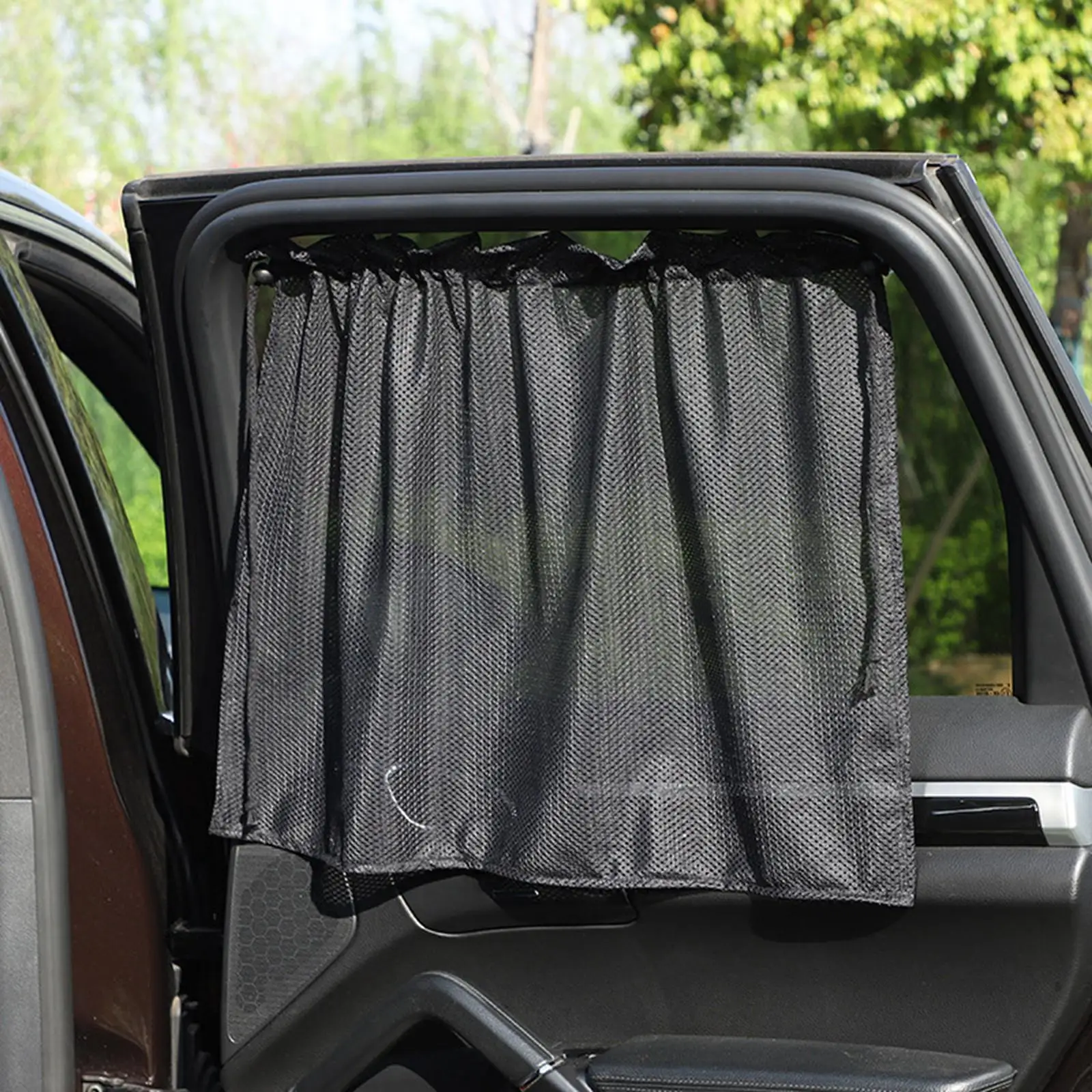 Car Mesh Side Window Sun Shade Visor Sun Visor Cover Universal Sunshade Curtain Window Sunshade Cover Side Window Cover Black