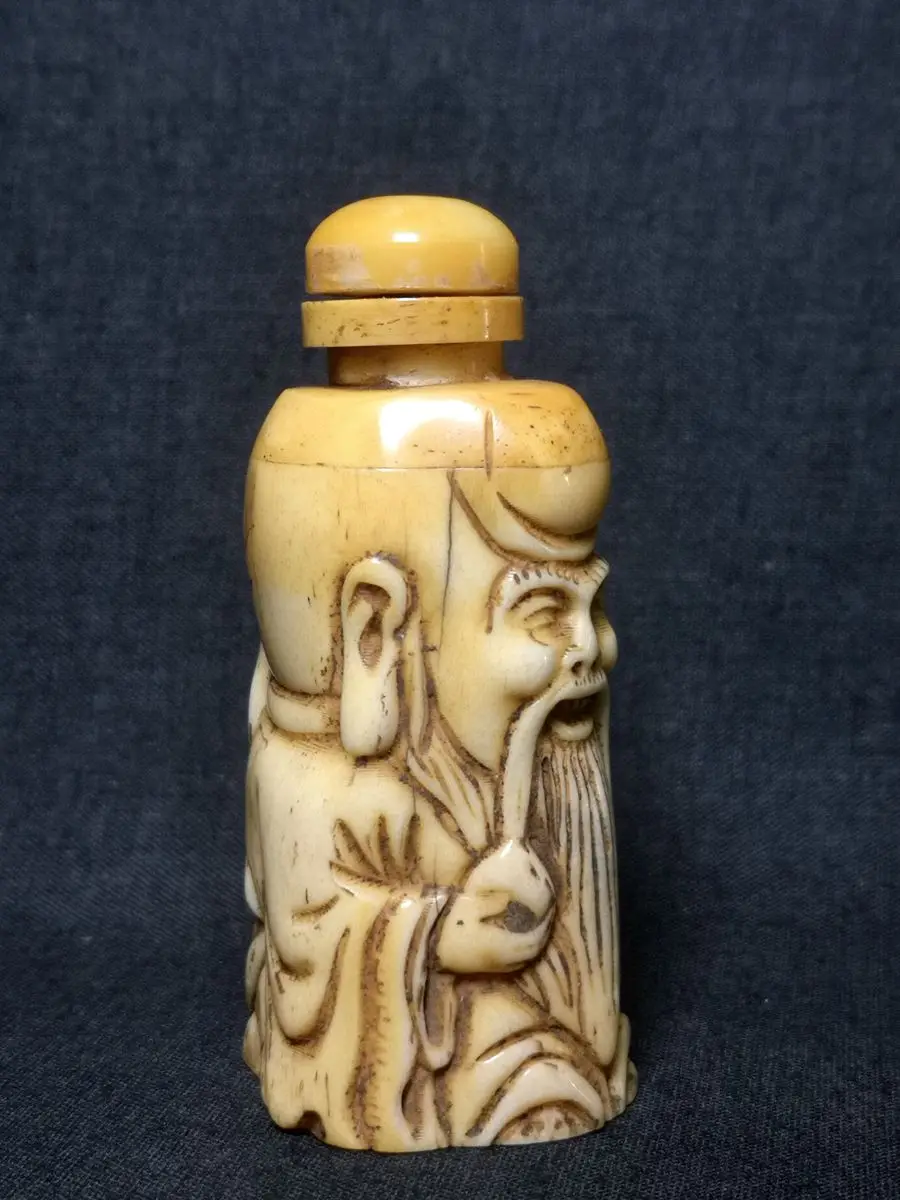 CULTUER ART Collection Ornaments Asian China Old Hand Carved god of longevity statue Snuff Bottles Family Decoration gift