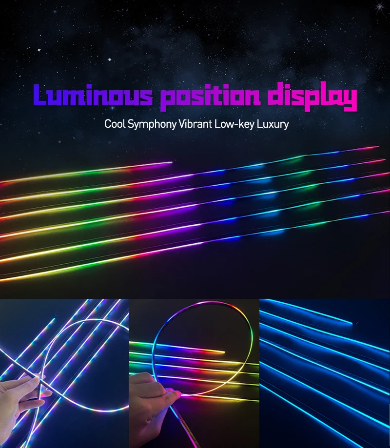 22 in 1 18 in 1 64 Farben RGB Symphony Car Atmosphere Interior LED Acryl Guide Fiber Optic Universal Dekoration Umgebungslichter – Detail 9