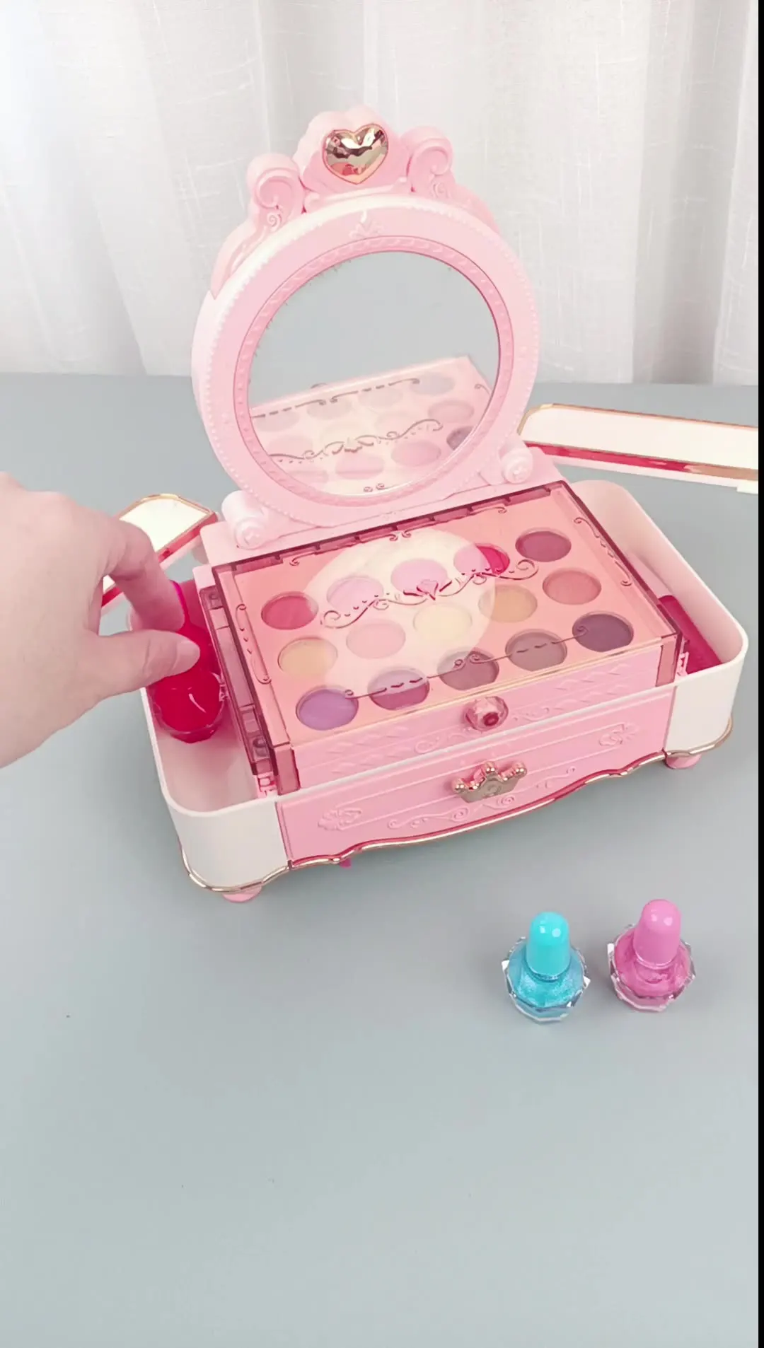 Children's Cosmetic Set Toy Non toxic Princess Makeup Beauty Storage Box Girl Play House Toys