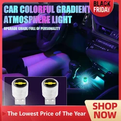 Car USB LED Ambient Light Car Badge Decorative Interior Atmosphere Lamps For Chevrolet Captiva Colorado Cruze Spark Malibu Trax