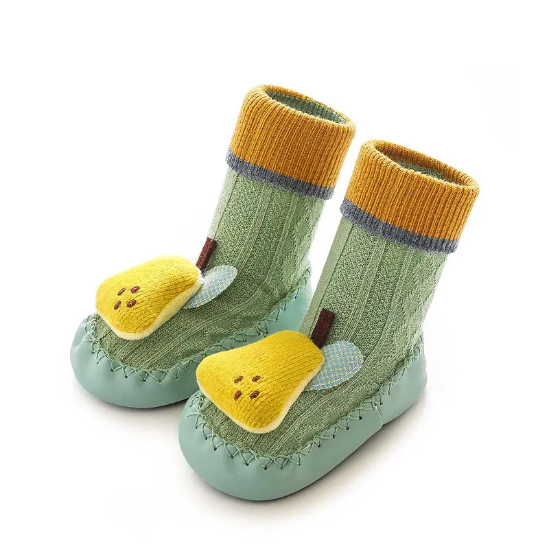 Baby Toddler Indoor Sock Newborn Prewalker Kids Cotton Shoes Winter Thicken Cotton Rubber Sole Cartoon Sock