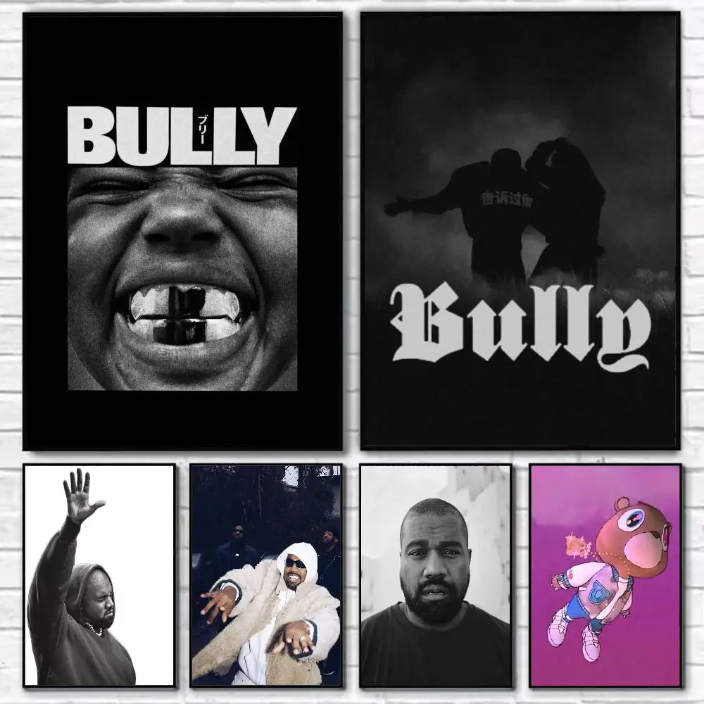 

K-Kanye YE West BULLY Poster Self-adhesive Art Waterproof Paper Sticker Coffee House Bar Room Wall Decor