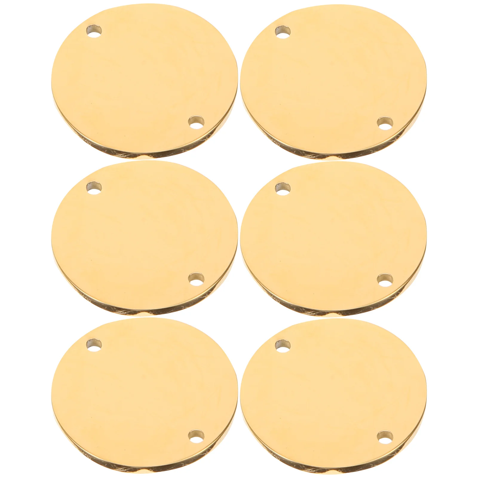 

6pcs Stainless Steel Pendant 20mm Gold Engraved Pet Tags DIY Stamping Blanks Anti Lost Name Puppy ID jewelry kit