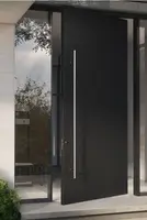 Modern intricate carving wood grain color aluminum Front door Silent waterproof highly secure manual revolving doors Entry doors 3