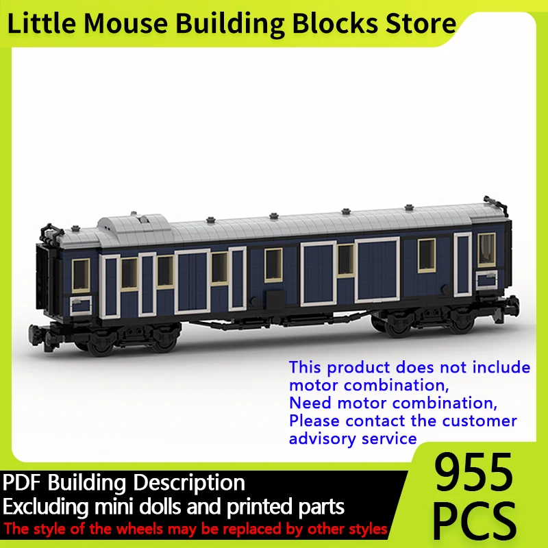 

City Car Model MOC Building Bricks Bavarian Express Train Baggage Wagon Modular Technology Gifts Holiday Assemble Children Toys