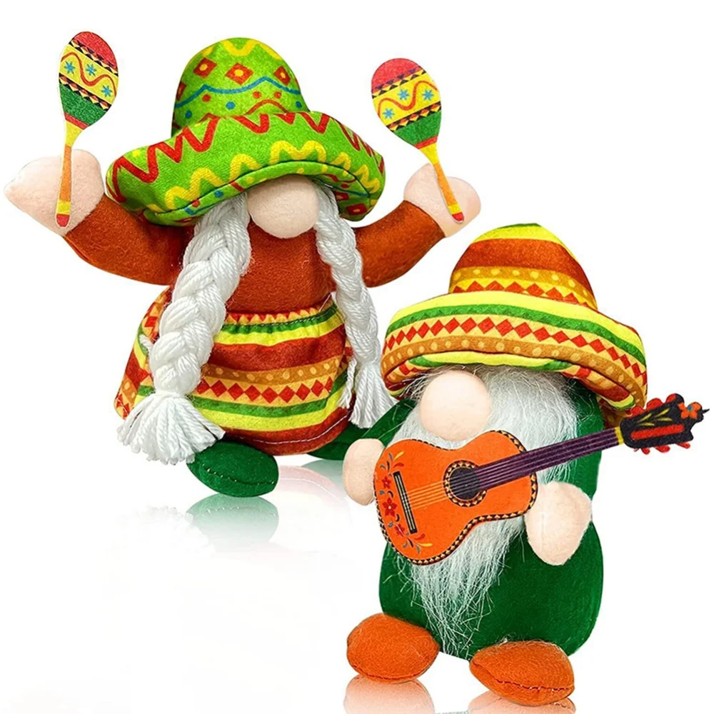 Fiesta Gnomes Cinco de Mayo Tomte for Mexican Taco Tuesday Gnomes Plush Mexican Decor for Home Party Kitchen Tiered Tray