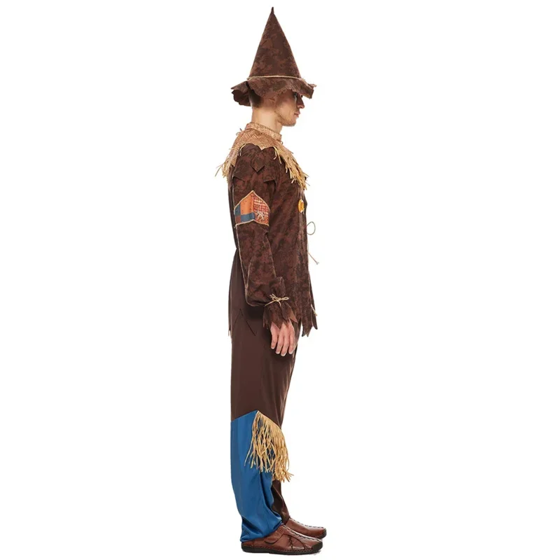 Eraspooky Adult Classic Patchwork Scarecrow Costume Halloween Costumes For Men Carnival Scare Party Purim Fancy Dress Plus S MN5