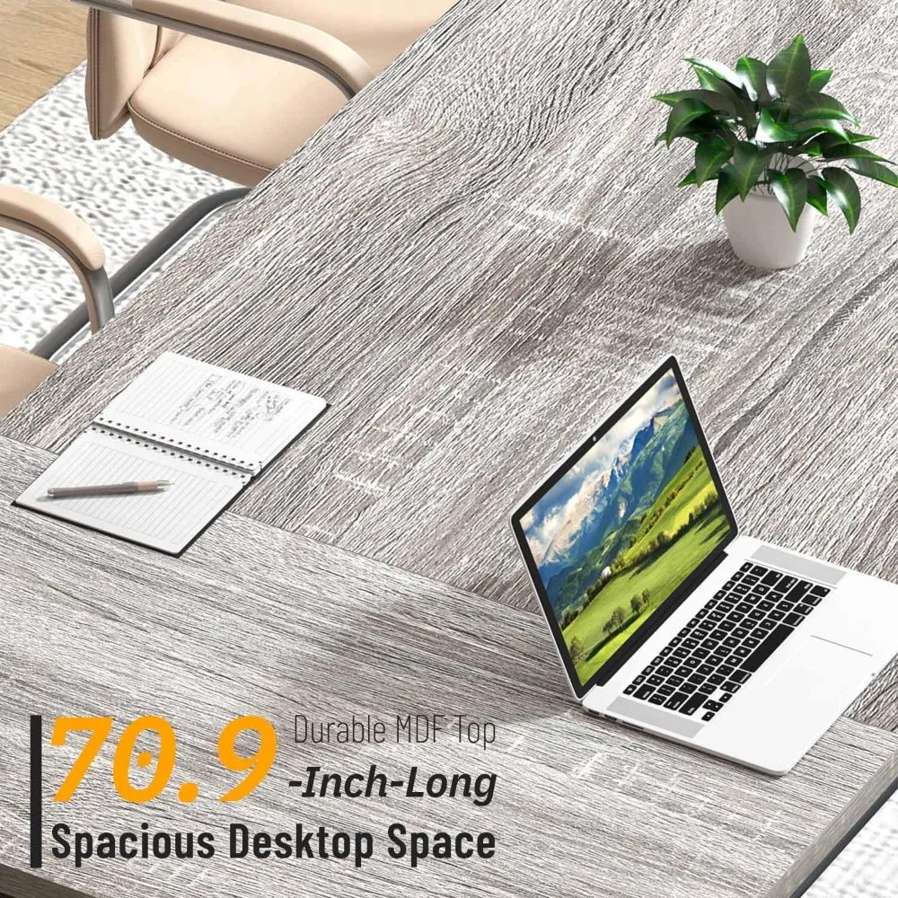 Промышленный компьютерный стол Z-образной ноги 70,9 современный стол для домашнего офиса на 2 человека, большой игровой административный стол