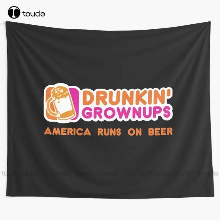 New Drunkin Grownups (America Version) Tapestry Cool Wall Tapestry Blanket Tapestry Bedroom Bedspread Decoration Background Wall