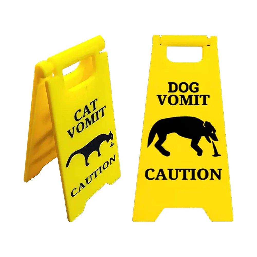 New Funny Cat Vomit Sign Bright Yellow Gift Dog Vomit Sign Yard Signs