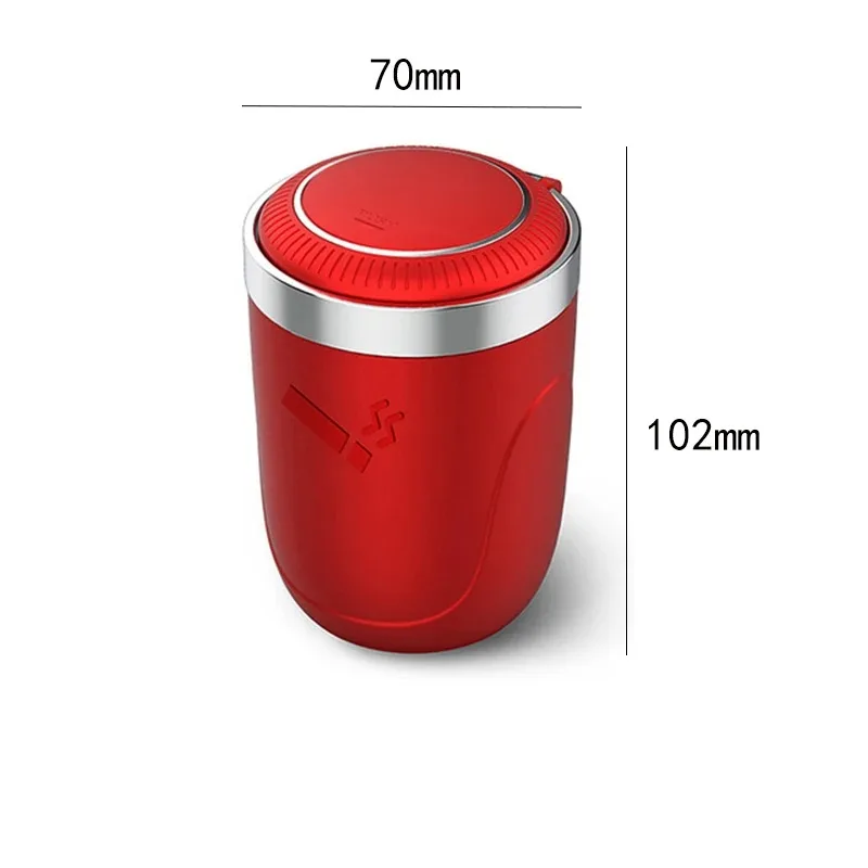 Push Type Multifunctional Car Ashtray Creative Auto Interior Decor, Available in Red Black Blue