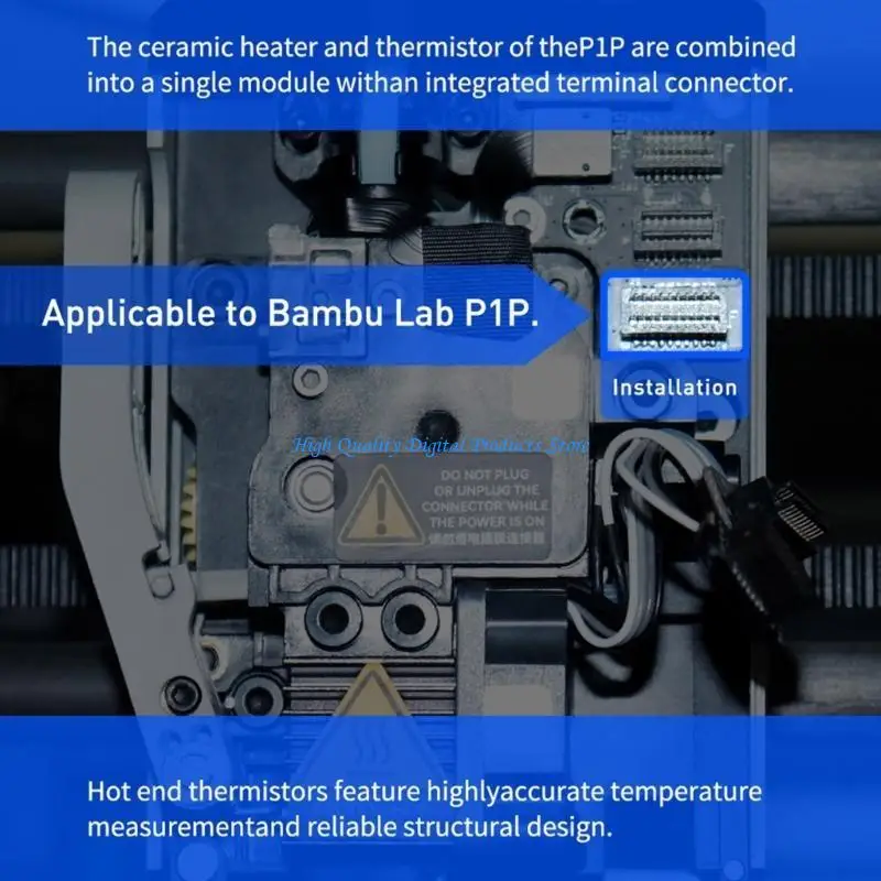 

U2JE для Bambu Lab P1P P1S Керамический нагреватель картридж Термистор длительный и устойчивый к помехам